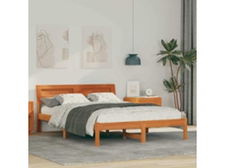 Vidaxl Estrutura da Cama com Cabeceira Marrom Cera 120 X 200 Cm