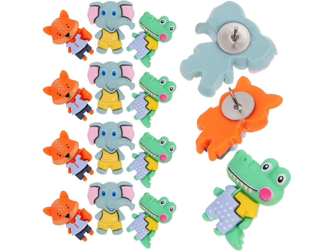 Tachinhas decorativas em formato de animais da Hemoton, fáceis de inserir e remover, pacote com 15 unidades para quadros.