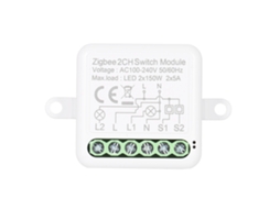 Módulo de Relé 2V Zigbee, Controle Bidirecional, Compatível com Alexa e Casa Inteligente