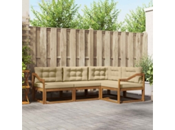 Vidaxl Conjunto De Sofás Para Exterior 4 Unid. Natural E Bege