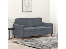 Vidaxl Sofá De 2 Lugares 140 Cm Veludo Cinza-escuro