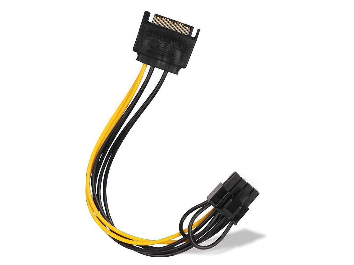 Adaptador De Alimentação Para Placa De Vídeo 15 Pinos Sata Macho Para 8 Pinos Macho Pci-express Macho