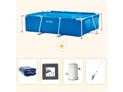 Intex Piscina Com Estrutura Retangular - 220x150x60 Cm - 5-peças S141