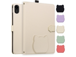 Capa Hexinyigjly Para Redmi Pad Pro De 12,1 Polegadas, Design De Gato, Suporte Multiangular Bege