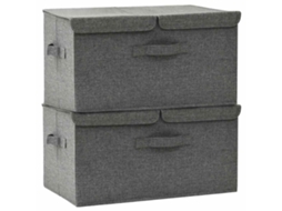 Conjunto 1 Caixa De Armazenamento Vidaxl Antracite Tecido (50 X 30 X 25 Cm)