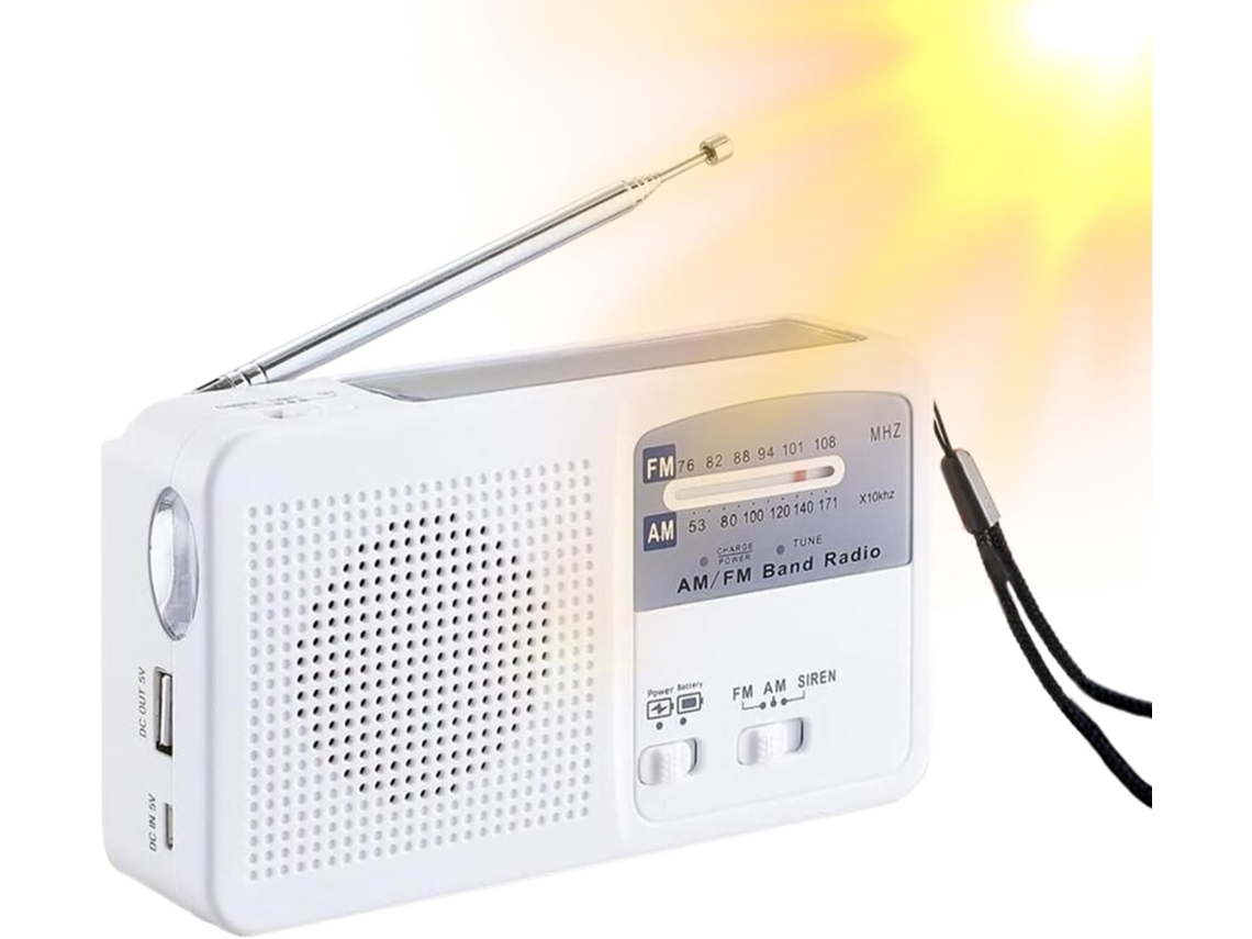 Rádio Solaire,rádio À Manivelle Multifuncional Lecteur Audio Camping Com Lampe Torche E Recepção F Gokoco