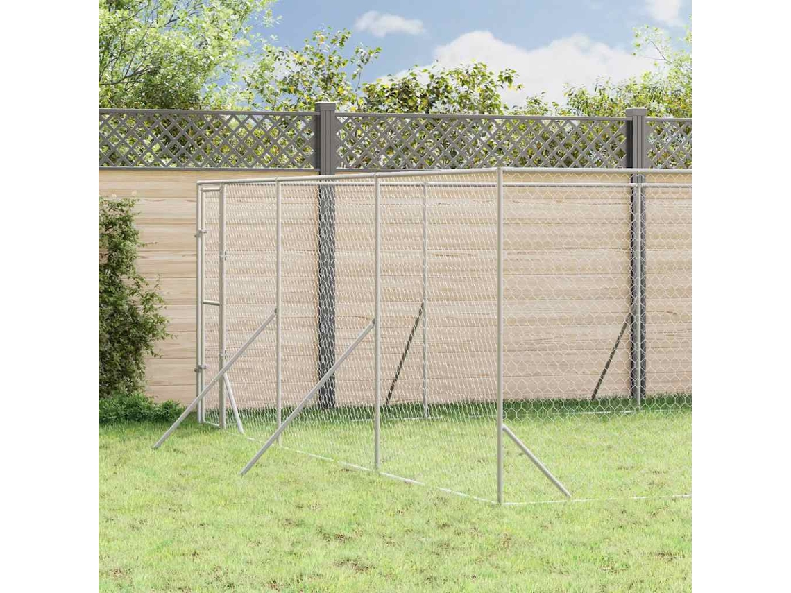 Vidaxl Canil De Exterior 6x10x2 M Aço Galvanizado Prateado