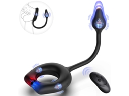 Anel Peniano Vibratório Com Plug Anal, Anel Peniano Com 10 Modos De Vibração Para Próstata No Ponto G Brinquedo Sexual Massajador