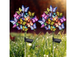 Kit com 2 Luminárias de Solo AQUAFORGE, borboleta, jardim, pátio, varanda