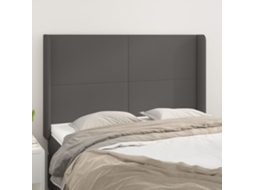 Cabecero con Alas de Polipiel 147x16x118/128 Cm Gris