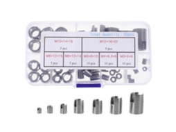 Kit com 50 Insertos Roscados Autoatarraxantes em Aço Inoxidável 304 para Porcas de Rebite com Fenda. SFUSHOS