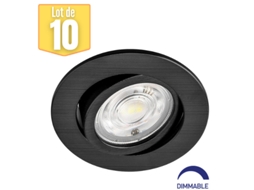 Conjunto de 10 Manchas Led 3N1 Redondo Preto 7W Ip20 Dimmable BRAYTRON