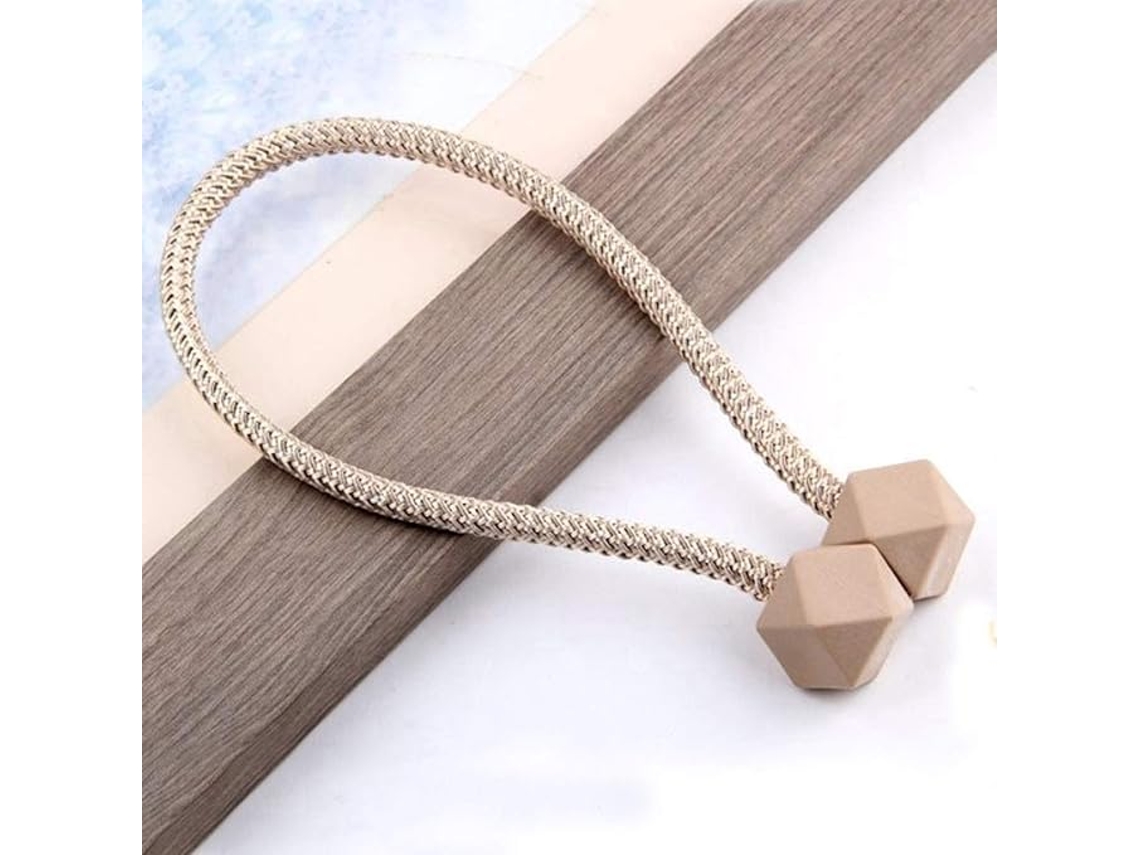 Prendedor De Cortina Magnético 2 Peças , Clipe Europeu Com Cordão, Fixo, Decorativo Aquaforge (mica)