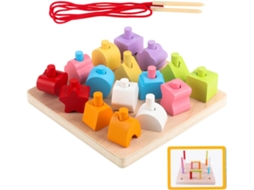 Brinquedo Educativo Para Combinar Cores, Com 16 Blocos, Encaixar E