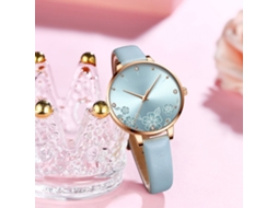 Relógio de Moda Feminino Curren com Quartzo e Pulseira de Couro 3atm