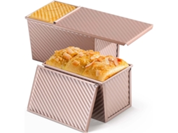 Conjunto De 2 Formas Para Pão E Bolos, 450 G, Revestimento Antiaderente, Com Tampa, Para Forno, Confeitaria E Preparo Doméstico