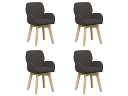 Maison Exclusive - Cadeiras De Jantar Giratórias 4 Unid. Bouclé Cinzento-escuro