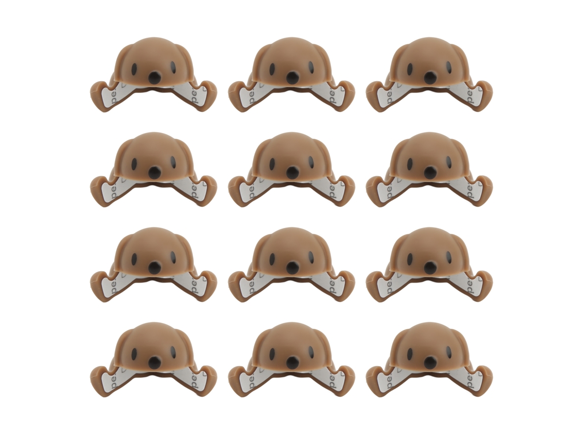 12 Protector De Esquinas De Mesa De Silicona Suave Adhesivo Bebé Animal Perro Marrón
