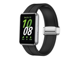 Pulseira De Silicone Prateada Com Fecho Magnético Dobrável Para Samsung Galaxy Fit 3