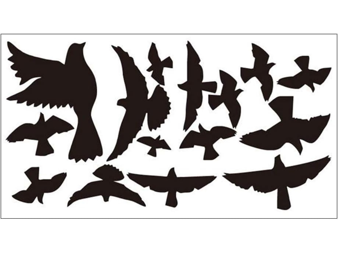 Adesivo Parede Decorativo Preto Branco Desenho Pássaro Decalque Removível Pvc Decoração Paredes Estar Quarto GOKOCO
