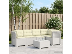 Vidaxl Sofá De Jardim De 5 Pessoas Com Almofadas Visual De Rattan Pp