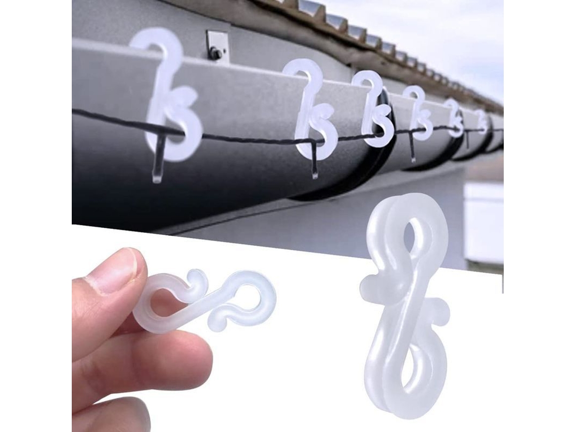 100 Gancho Mini para Canaleta de Luzes Exteriores