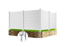 Painel De Privacidade Exterior 127x127cm Pvc Com Piquetes E Estacas Tekmaquinas