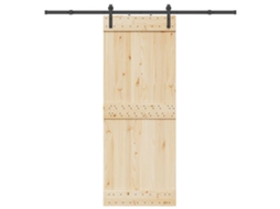 Vidaxl Kit De Ferragens Para Porta Deslizante 213,5 Cm Aço Preto
