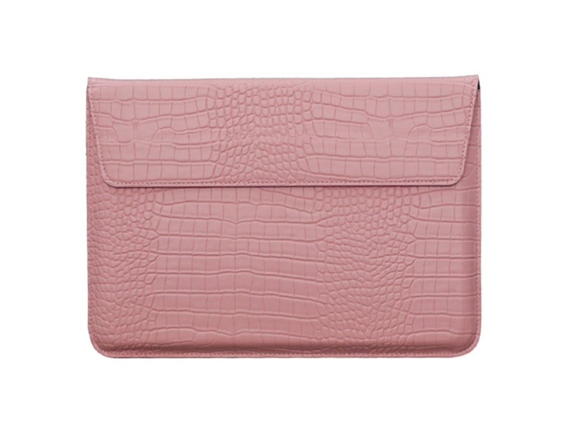 Capa Para Laptop De 11 12 Com Textura De Crocodilo E Couro Vegano Rosa Claro Slowmoose