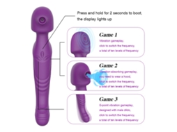 Vibrador Hexinyigjly Com Ventosa 10+10 Modos,g-spot E Clítoris Dos Mamilos, Impermeável Roxo