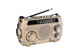Radio Fm Am Sw À Charge Solaire, Récepteur De D'urgence Manivelle, Bluetooth 5.2, Support Tf Usb, Or