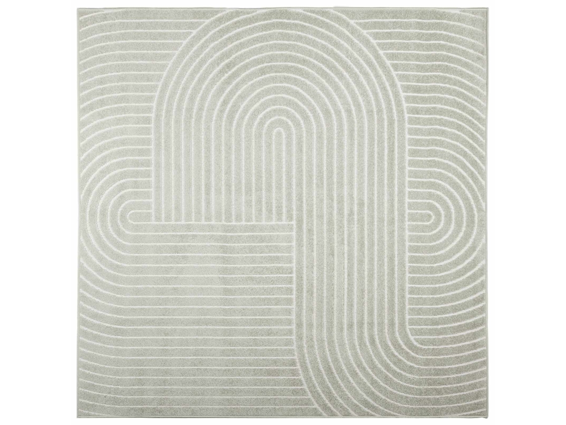Tapetes de Área Quadrado Palmeras Verde 120 X 120 Cm Poliéster VIDAXL