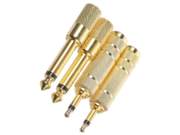 Conjunto De 4 Adaptadores De Áudio Estéreo Robustos E Compactos, Macho Para Fêmea, Para Fones De Ouv Gokoco