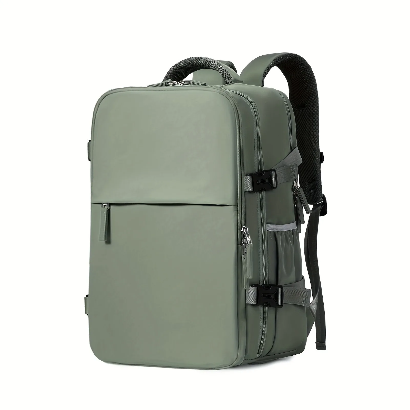 Mochila De Viagem Expansível (verde, 15 Polegadas) Com Design Totalmente Aberto Estilo Mala E Compartimento Separado Para Sapatos.