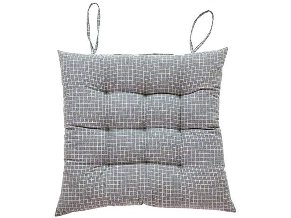 Cojín De Silla 43x43x8 Cm Con Correas, Funda Universal De Algodón Y Lino Para Sillas De Jardín