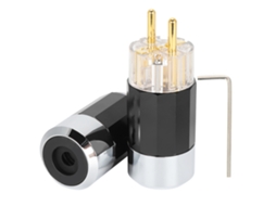 Conector De Energia Hifi Cobre Puro Platina Ouro 24k