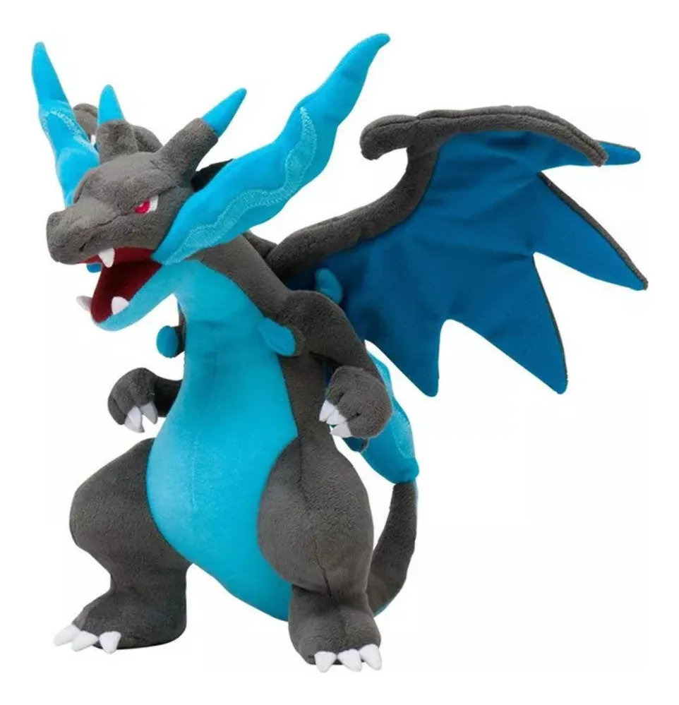 B Boneco De Pelúcia Mega Charizard X Azul, Presente Paravayotoy