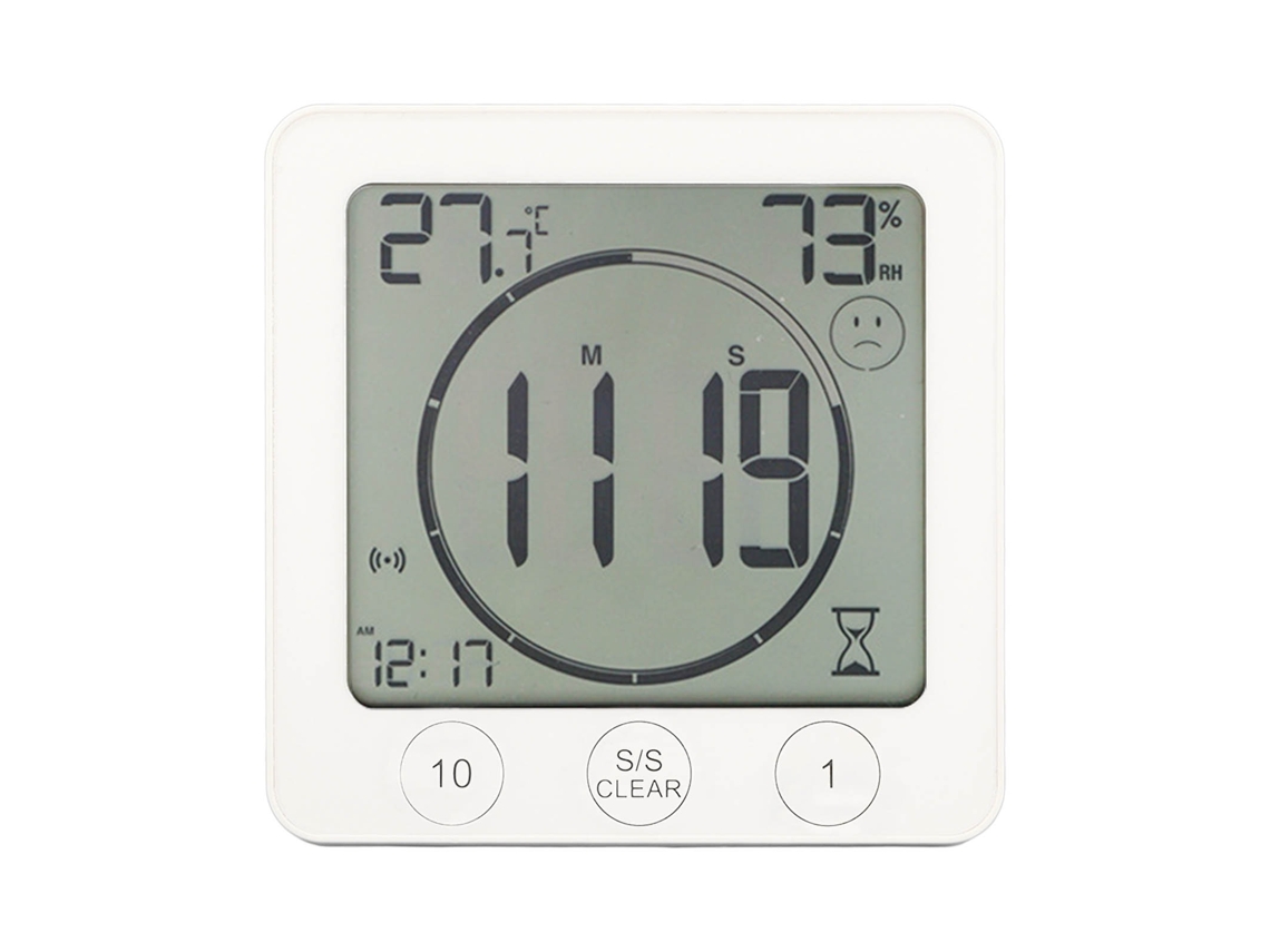 Termômetro Higrômetro Digital Com Lcd Branco Para Ambiente Interior Com Luz De Fundo E Medição Precis