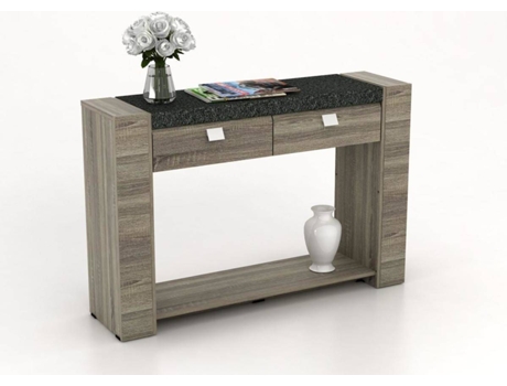 Consola VENTE-UNIQUE.PT Meteorite (Natural - MDF - 80x120x31 cm)