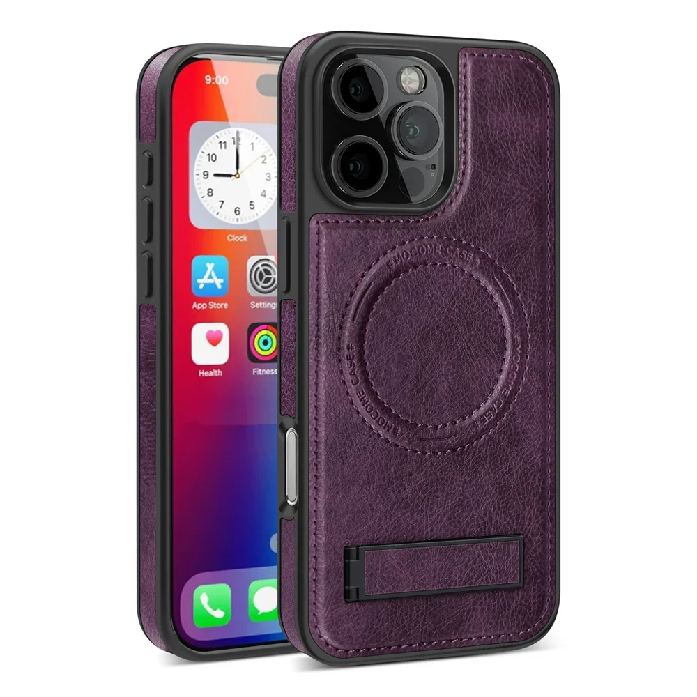 Capa Magsafe Para Iphone (iphone Se4, Roxo Escuro), Com Suporte E Encaixe Magnético Forte.