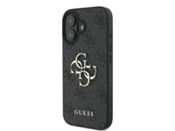 Capa para iPhone 16 GUESS Pele Sintética Rígida Preto
