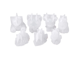 Rebe-7 Moldes de Silicone para Resina com Animais para Cera e Artesanato DIY: Urso, Unicórnio, Veado, Gato, Leão, Lobo