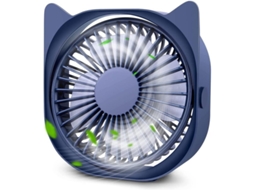 Ventilador de Mesa Mini USB Silencioso Nova LINE com 3 Velocidades, Design de Orelhas de Gato