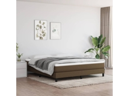 Vidaxl Estrutura de Cama com Molas 160x200 Cm Tecido Castanho escuro