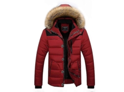 Chaqueta de Invierno para Hombre Abrigada Con Capucha de Pelo Tela Reciclada Impermeable Relleno Caliente