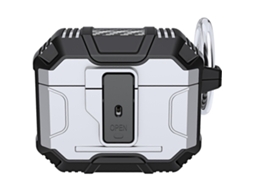 Capa Para Fones De Ouvido Airpods 4 Em Tpu+pc Antiderrapante E Resistente A Impactos, Com Gancho.