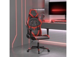 Vidaxl Cadeira Gaming Massagens Couro Artificial Preto E Vermelho