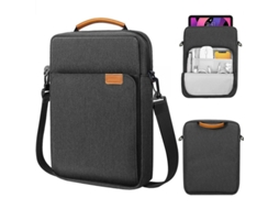 Bolsa de ombro fina para laptop Aquaforge para iPad de 9 a 11 polegadas, cinza escuro