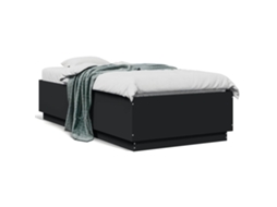 Bed Frame, Bed Frames Vidaxl Preto Madeira Processada (75 X 190 Cm)