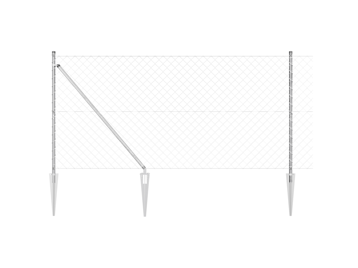 Conjunto 1 Poste De Cerca Vidaxl Prateado Aço (25 X 1,2 M)